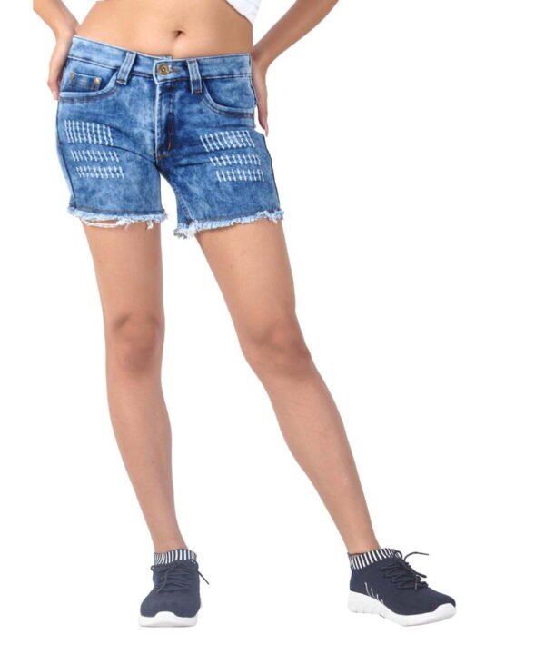 BEING IBAN Women High -Rise Denim Shorts - Image 5
