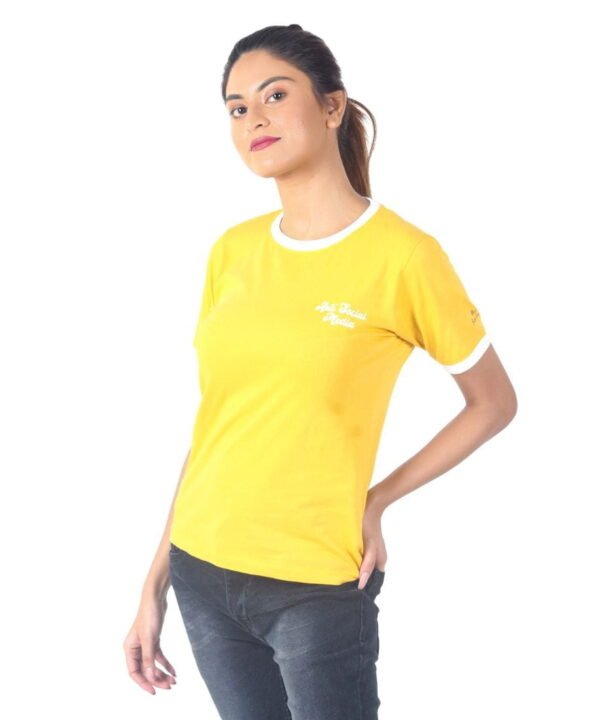 1-160 Womens Yellow Printed Round Neck Top - Image 1