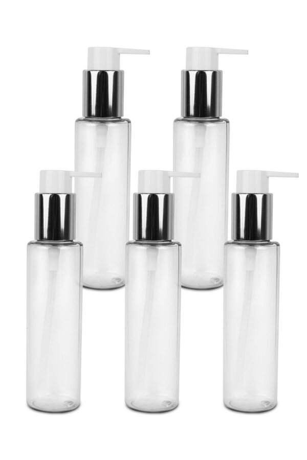 Empty Cosmetic Plastic Pump Bottle_100ml Pack Of_5 - Image 1