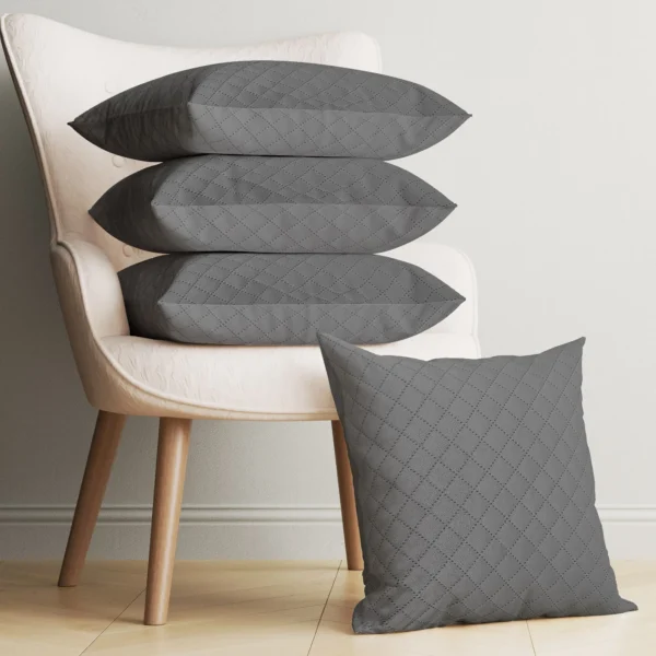 Grey Cushion/Pillow Case Covers _16 x 16 Inch _Set Of 4 - Image 1