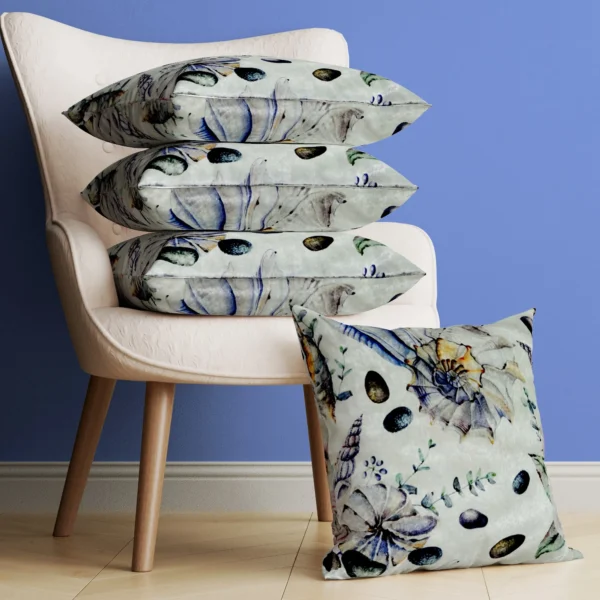 1-min_32_11zon Sea Shell Printed Cushion/Pillow Covers _16 x 16 Inch _Set Of 4 - Image 1