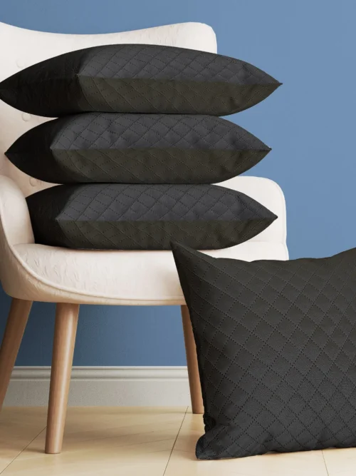 Black Cushion/Pillow Case Covers _16 x 16 Inch _Set Of 4