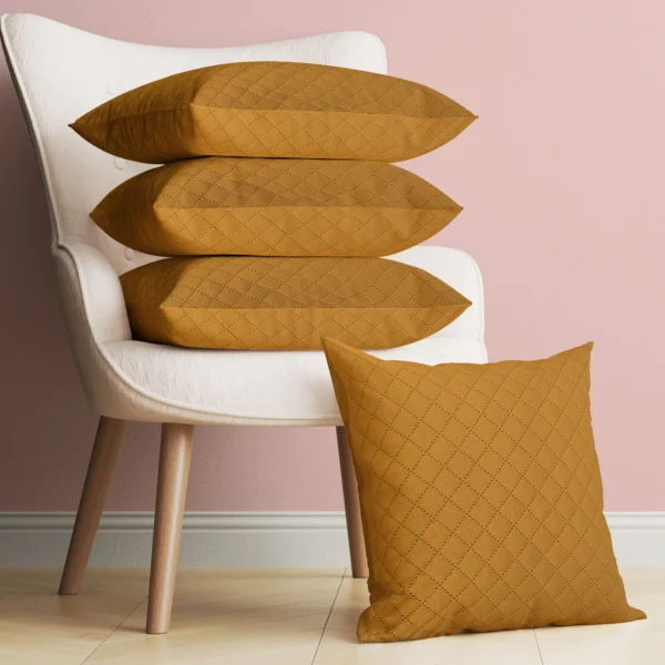 1-min_7_11zon Coffee Color Cushion/Pillow Case Covers _16 x 16 Inch _Set Of 4 - Image 1