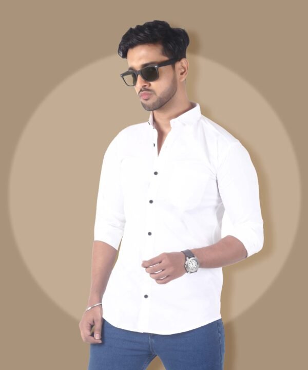 10 Mens Full Sleeve Casual Shirts | Stylish White Shirts |Formal Shirts|Solid White Shirt For Men - Image 1