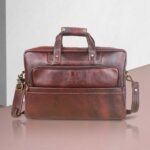 Leather Laptop Bag for Men Women, Premium Laptop Briefcase Fits Up to 15.6 Inch Notebook,Durable Portable Shoulder Messenger Crossbody Bag Carry On Case for Travel Business Office, Brown