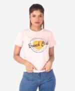 Womens Pink Printed Round Neck Top