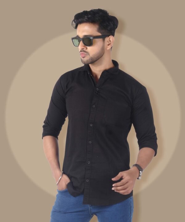 Mens Full Sleeve Casual Shirts |Stylish Black Shirts |Formal Shirts - Image 1