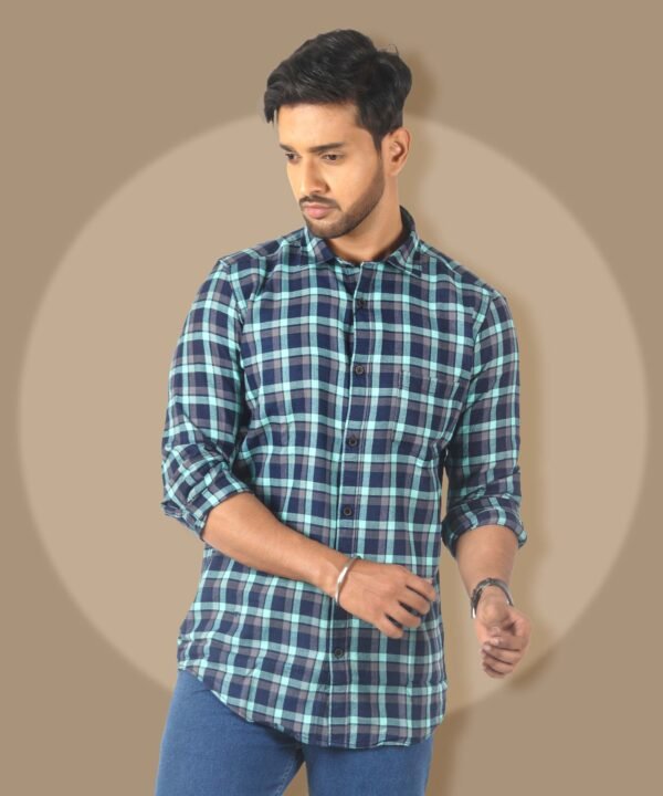 12 Mens Button Down Shirts Cotton Long Sleeve Shirts Slim Fit,Men's 100% Cotton Checkered Shirt - Image 1