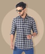 Man Slim Fit Cotton Casual Check Shirt for Men|Men's Cotton Casual Slim Fit Checkered Shirt|Full Sleeve Shirt