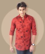Mens Full Sleeves Casual Shirt| Mens Stylish Summer Printed Shirt_Maroon