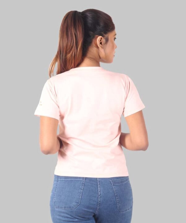 Womens Pink Printed Round Neck Top - Image 2