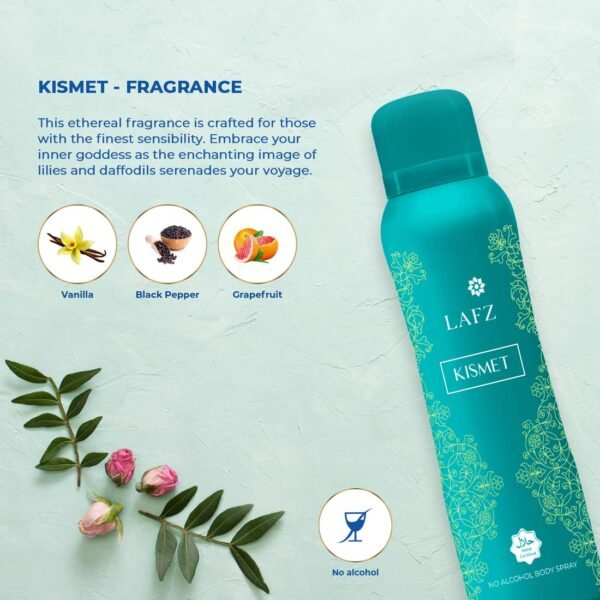 Lafz Anahita And Kismet No Alcohol Body Spray For Women, 150 ml - Image 2