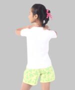 White Printed Round Neck Tee For Girls - Image 2