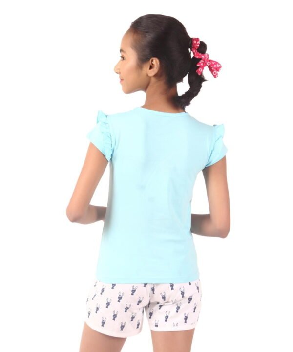 Girls Printed Tee Sky Color - Image 3