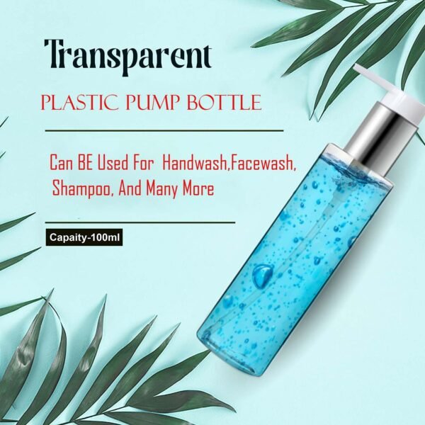 Empty Cosmetic Plastic Pump Bottle_100ml Pack Of_5 - Image 3