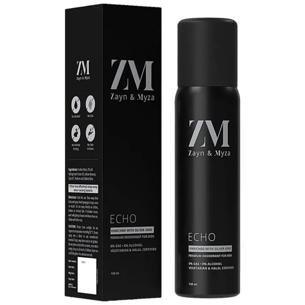 ZM Zayn & Myza Echo No Alcohol Deo for Men | Long Lasting Freshness | Citrus Fragrance, 120ml - Image 1