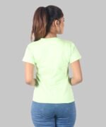 Womens Lemon Green Printed V-Neck Top - Image 2