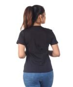 Womens Black Printed Round Neck Top - Image 2