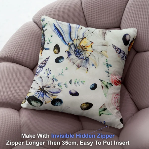 Sea Shell Printed Cushion/Pillow Covers _16 x 16 Inch _Set Of 4 - Image 2