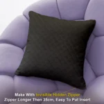 Black Cushion/Pillow Case Covers _16 x 16 Inch _Set Of 4 - Image 2