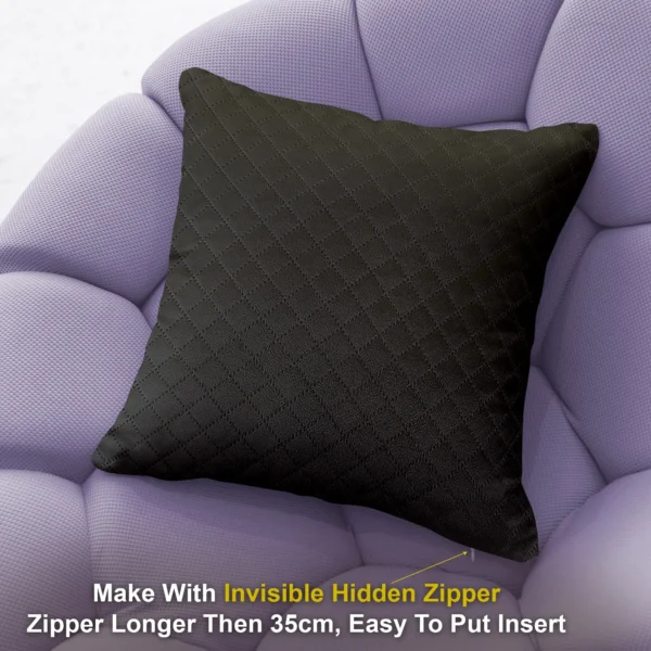 2-min_38_11zon Black Cushion/Pillow Case Covers _16 x 16 Inch _Set Of 4 - Image 2