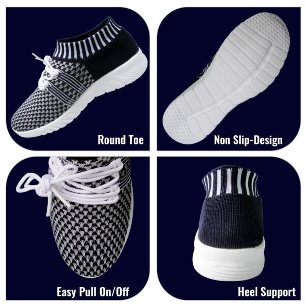 Women's Sports Running Shoes,Walking, Gym Casual Sneaker Lace-Up Shoes for Girl's_Navy Blue - Image 3