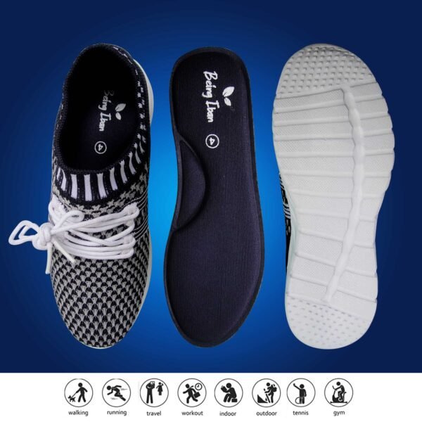 Women's Sports Running Shoes,Walking, Gym Casual Sneaker Lace-Up Shoes for Girl's_Navy Blue - Image 5