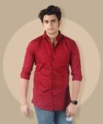 Mens Full Sleeves Casual Shirt| Mens Stylish Summer Printed Shirt_Maroon