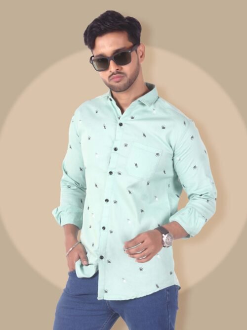 Casual Shirt for Men|Shirt for Men|Men Stylish Shirt|Men Printed Shirt|Men's Full Sleeve Wrinkle Free Floral Print Shirt_Sky Blue