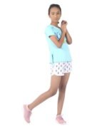 Girls Printed Cotton Tee Sky Blue - Image 2
