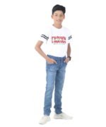 LEANDRO & REUBEN Boy's Half Sleeve Printed Cotton White T-Shirt - Image 4