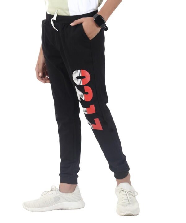 LEANDRO & REUBEN Boy's Joggers Track Pant Black - Image 2