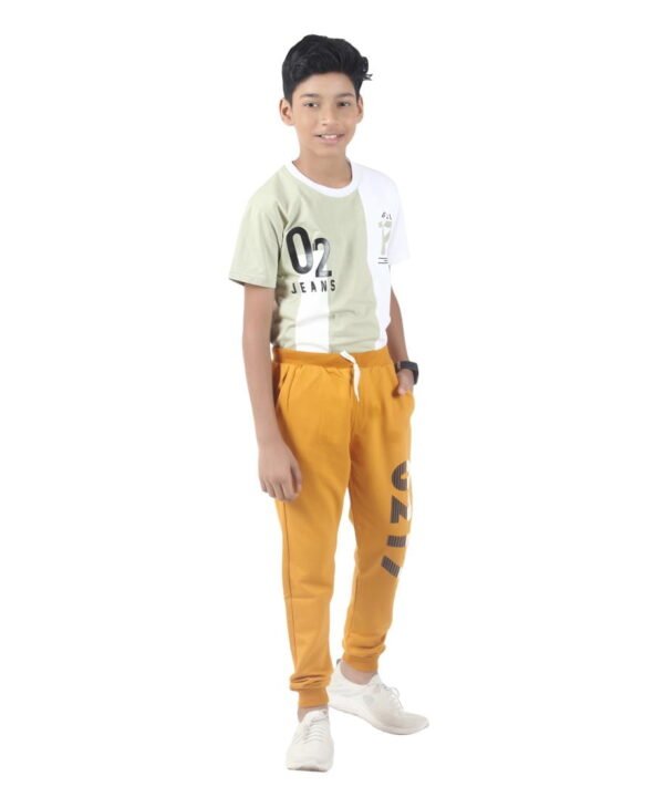 LEANDRO & REUBEN Boy's Joggers Track Pant Mustard - Image 5