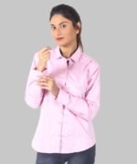 Womens Full Sleeve Casual Shirt | Stylish Pink Shirt For Women - Image 3