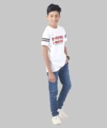 LEANDRO & REUBEN Boy's Half Sleeve Printed Cotton White T-Shirt - Image 3
