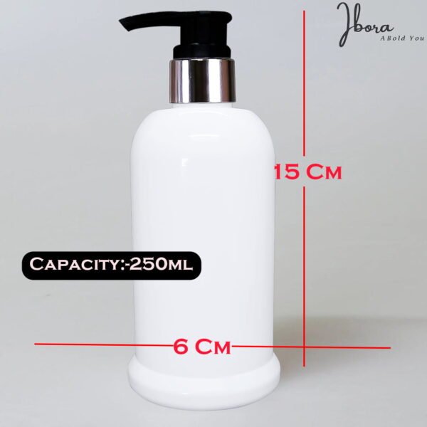 White Empty Cosmetic Plastic Pump Bottle_250ml_Pack Of_5 - Image 8