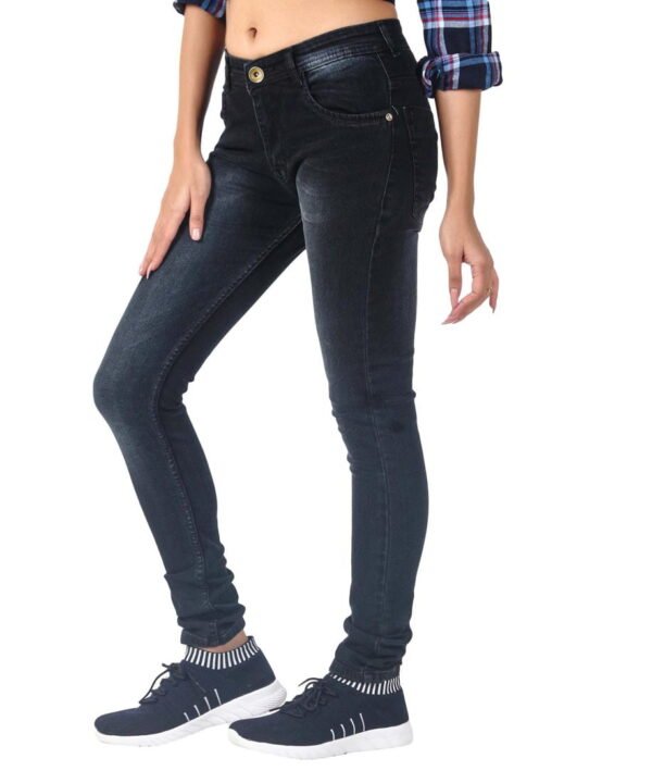Women's Jeans (Washed Skinny Fit Stretchable Black) - Image 1