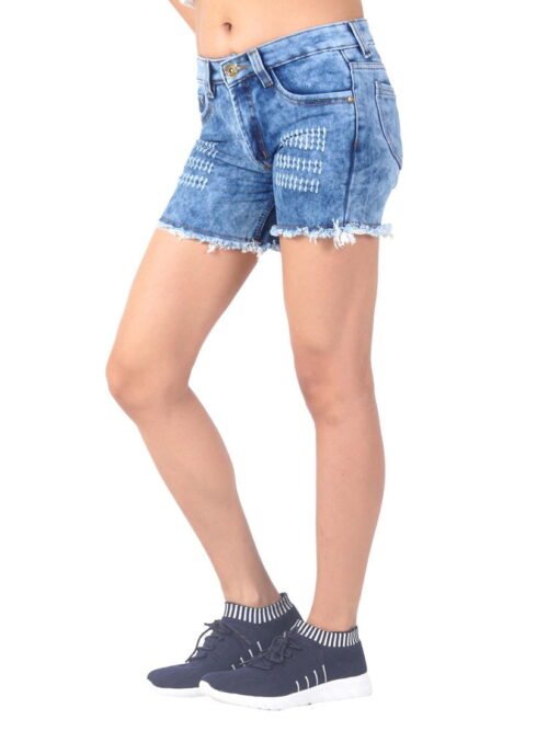 BEING IBAN Women High -Rise Denim Shorts