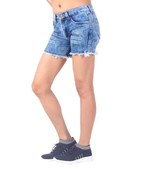 BEING IBAN Women High -Rise Denim Shorts - Image 1