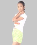 White Printed Round Neck Tee For Girls - Image 4