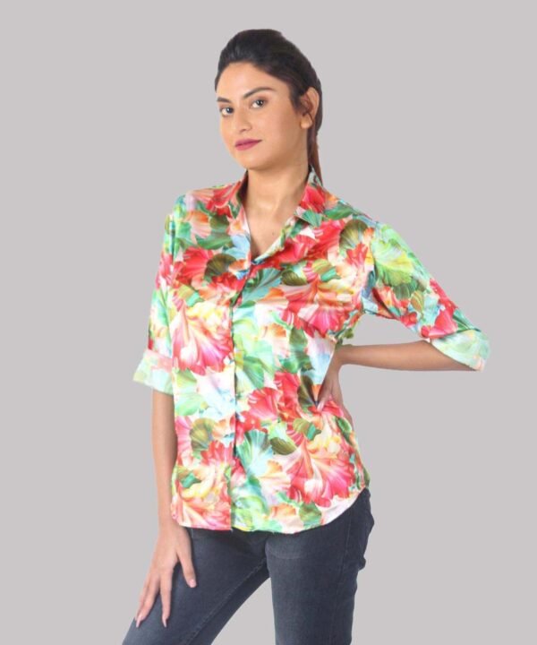 Womens Full Sleeve Casual Print Shirt | Tropical Shirt For Women - Image 1