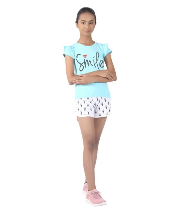 Girls Printed Tee Sky Color - Image 4