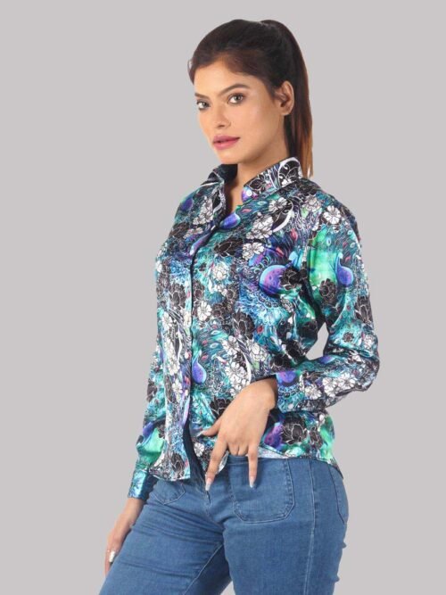 Womens Full Sleeve Casual Print Shirt | Tropical Shirt For Womens
