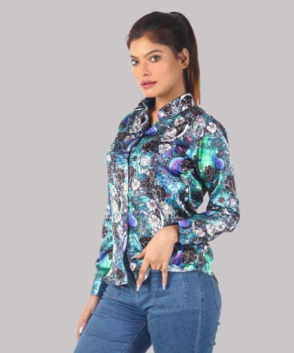 Womens Full Sleeve Casual Print Shirt | Tropical Shirt For Womens - Image 1