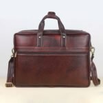 Leather Laptop Bag for Men Women, Premium Laptop Briefcase Fits Up to 15.6 Inch Notebook, Waterproof Durable Portable Shoulder Messenger Crossbody Bag Carry On Case for Travel Business Office, Brown - Image 8