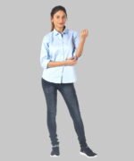 Womens Full Sleeve Casual Shirt | Sky Blue Shirt For Women - Image 5