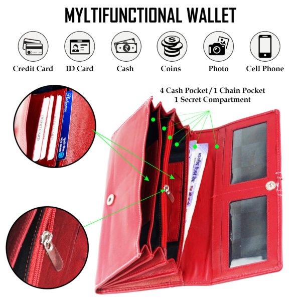 5 Women Handbag Stylish Women Convertible Clutch Purse - Image 2