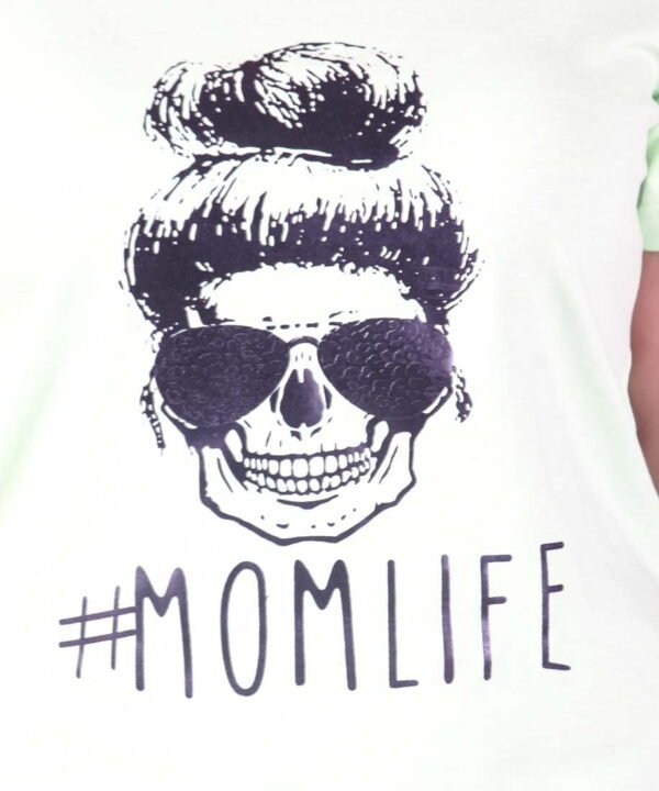 Womens Lemon Green Printed V-Neck Top - Image 5