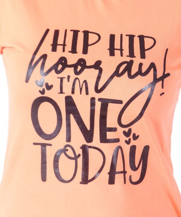 Womens Orange Printed Round Neck Top - Image 5