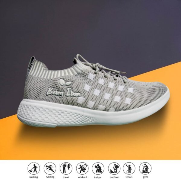 Women's Lightweight Athleisure Knitted Active Wear Slip-On Sneaker Shoes for Sports, Athletics and Walking_Grey - Image 3